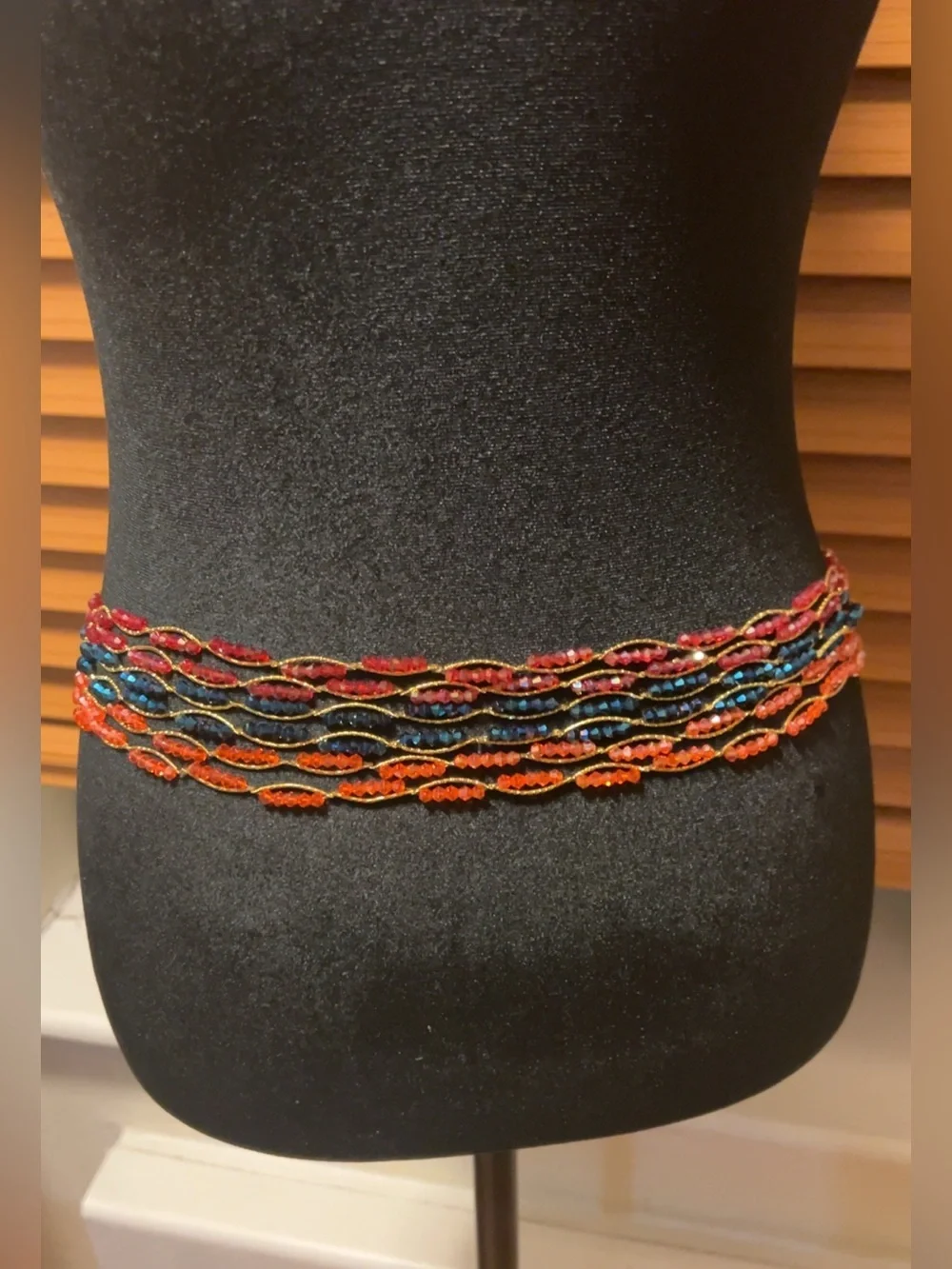 Delicate Orange Beaded Waist Chain - Women Jewelry handmade